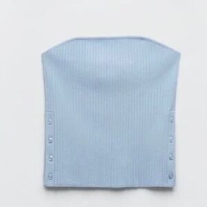 NWT ZARA BUTTONED KNIT CROP TOP